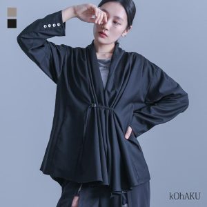 osharewalker ジャケット レディース アウター ライトアウター 羽織り 長袖 ドレープ スリット ボタン モード ポケット 50代 春 秋 冬 「メール便可」「10」